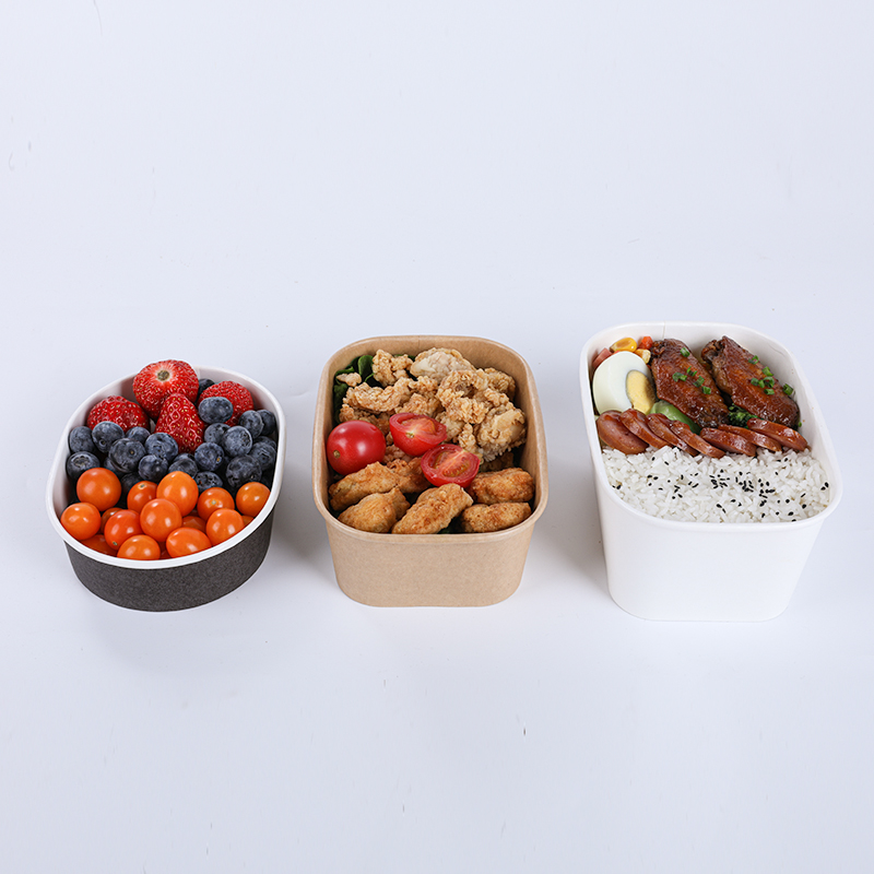 compostable food grade rectangular paper bowls