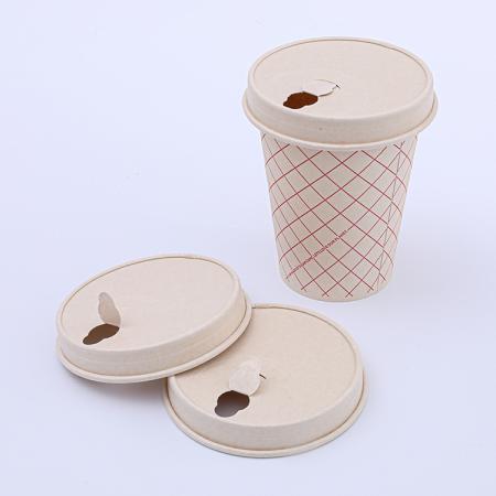 Compostable paper coffee cups with lids