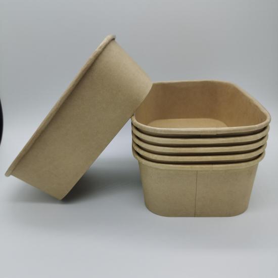 Disposable kraft paper containers for food packaging