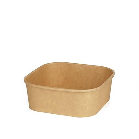 Disposable plastic free square paper bowl