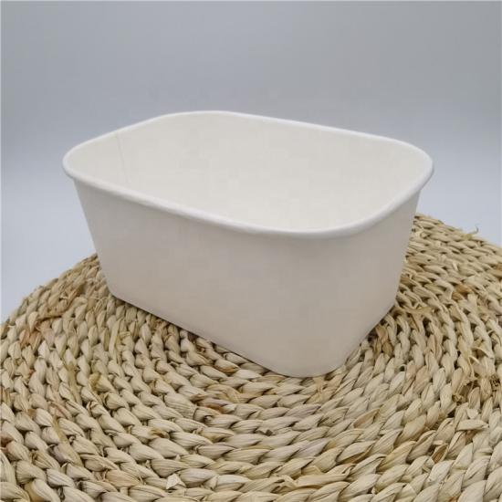 Eco-friendly rectangular paper salad bowl container