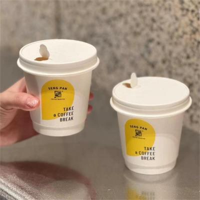 Customized coffee cup with eco paper lid